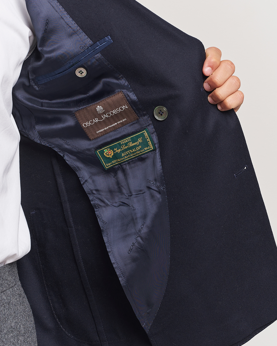 Herr | Kavajer | Oscar Jacobson | Farris DB Super 150's Loro Piana Wool Blazer Navy