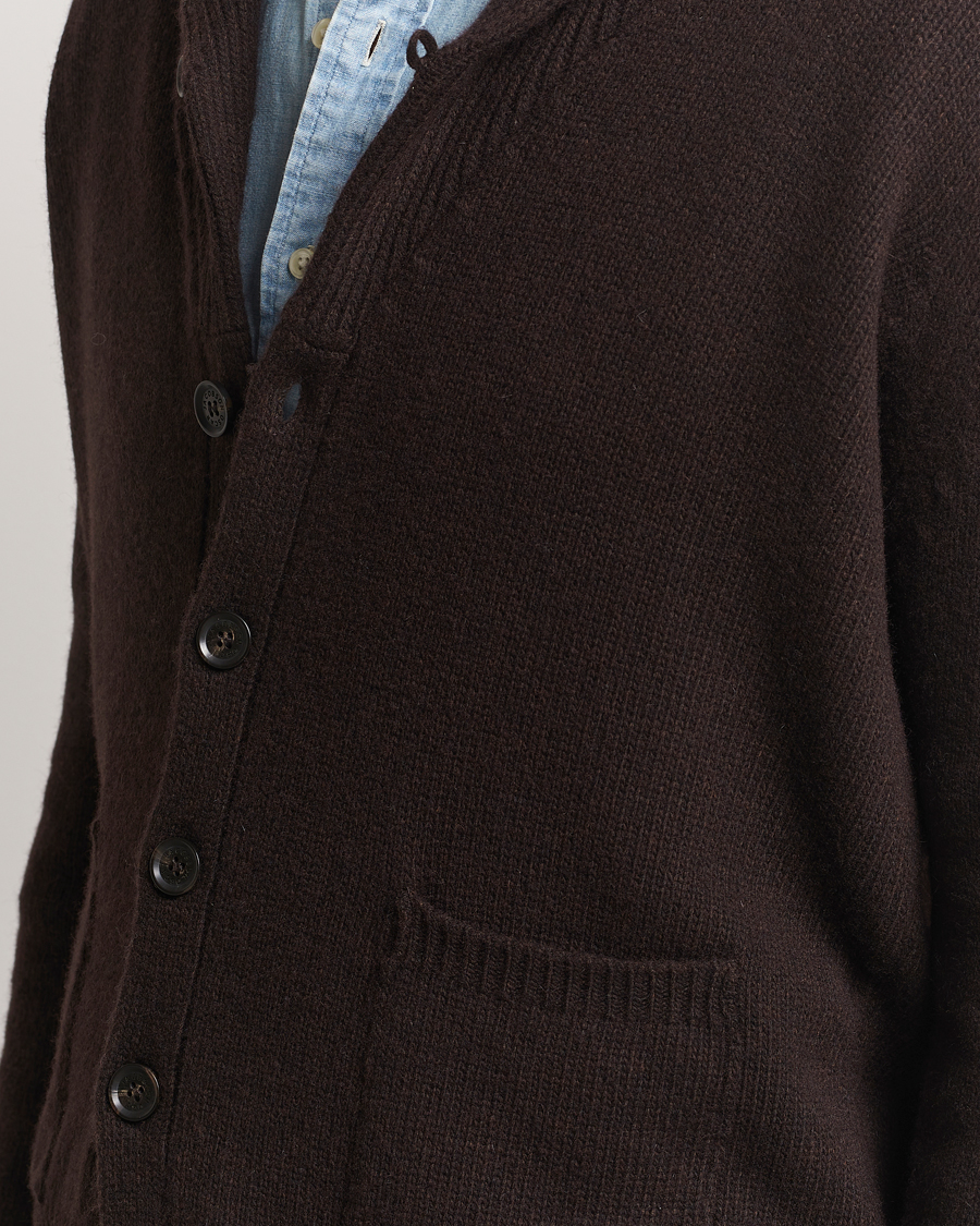 Herr | Tröjor | Oscar Jacobson | Aspen Heavy Knitted Cardigan Brown