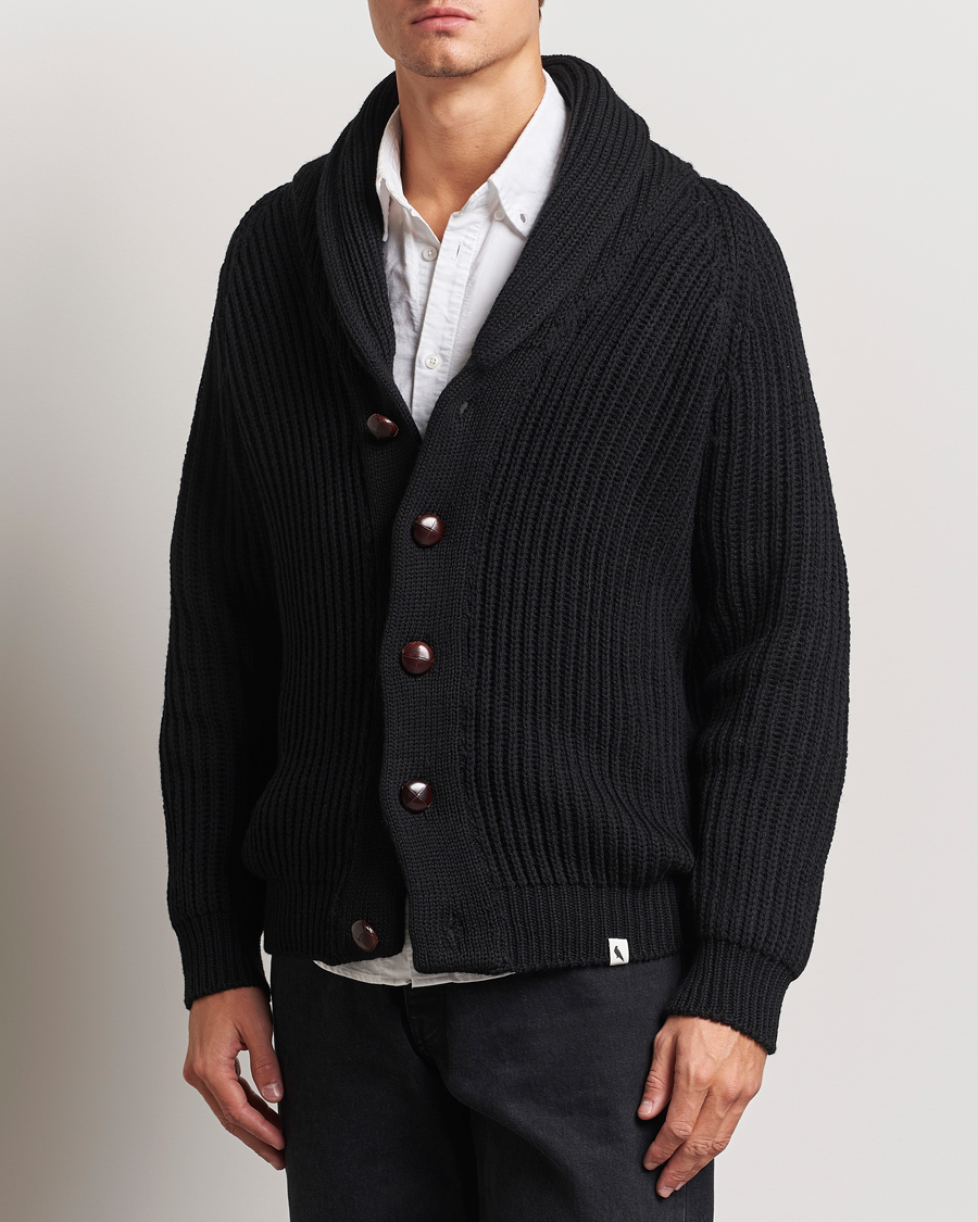 Herr | Tröjor | Peregrine | Wilkinson Ribbed Wool Cardigan Black
