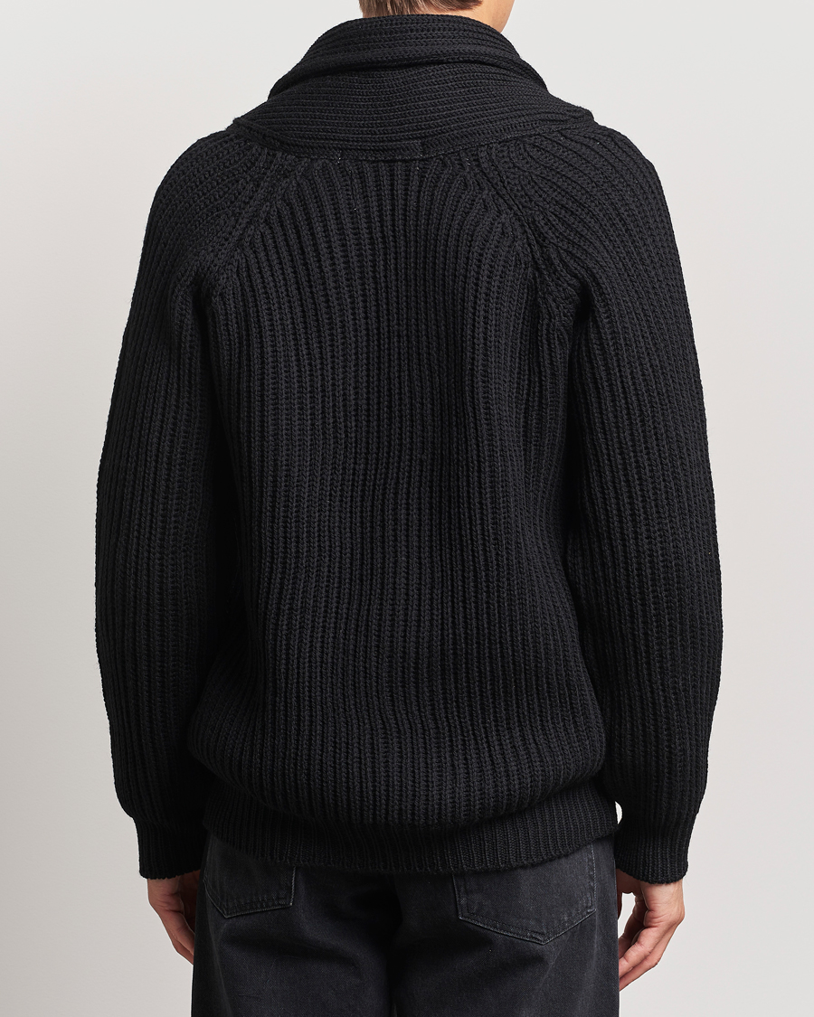 Herr | Tröjor | Peregrine | Wilkinson Ribbed Wool Cardigan Black