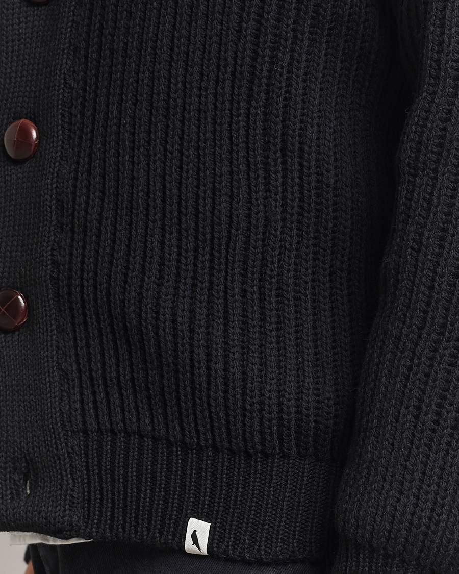 Herr | Tröjor | Peregrine | Wilkinson Ribbed Wool Cardigan Black