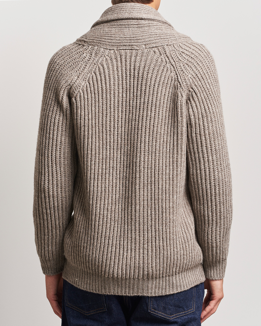 Herr | Tröjor | Peregrine | Wilkinson Ribbed Wool Cardigan Light Brown