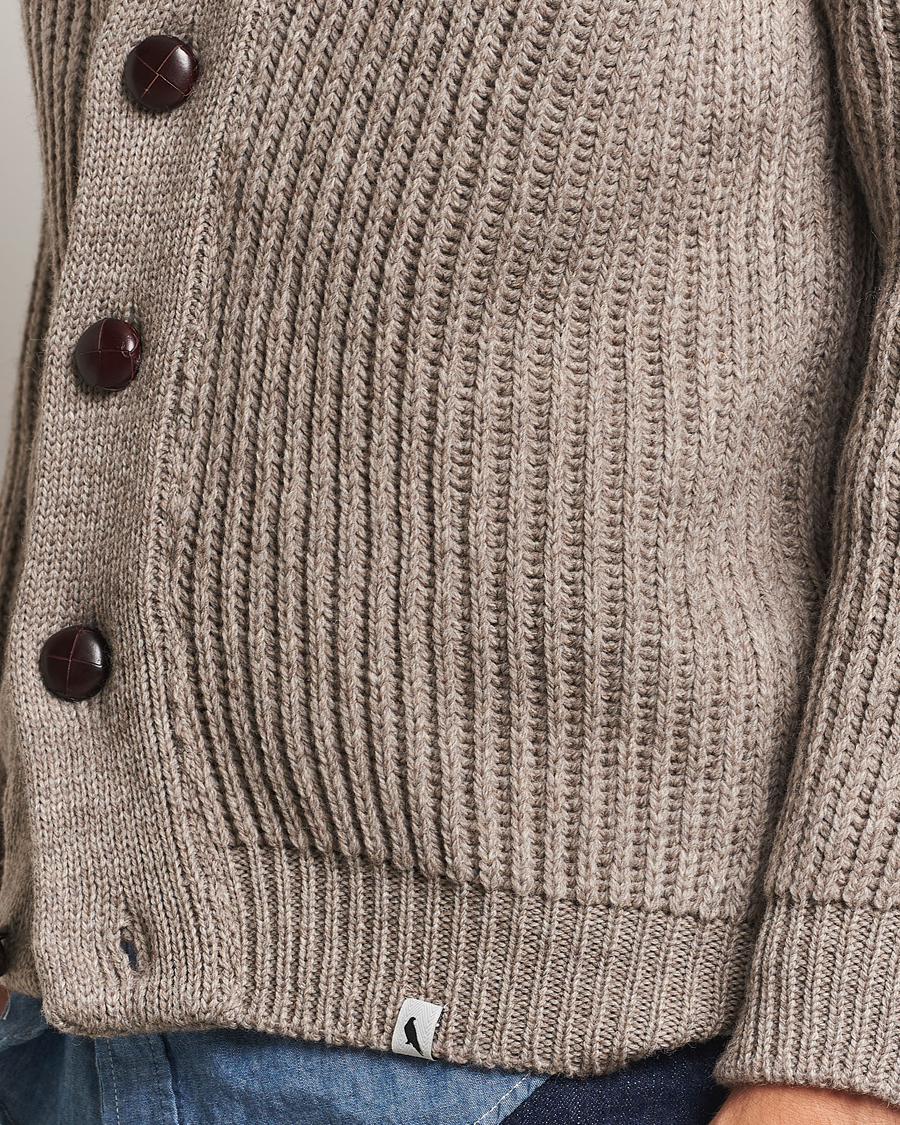 Herr | Tröjor | Peregrine | Wilkinson Ribbed Wool Cardigan Light Brown
