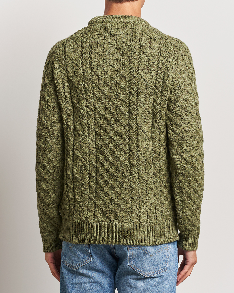 Herr | Tröjor | Peregrine | Hudson Wool Aran Knitted Jumper Apple