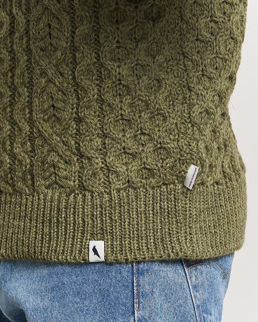 Herr | Tröjor | Peregrine | Hudson Wool Aran Knitted Jumper Apple