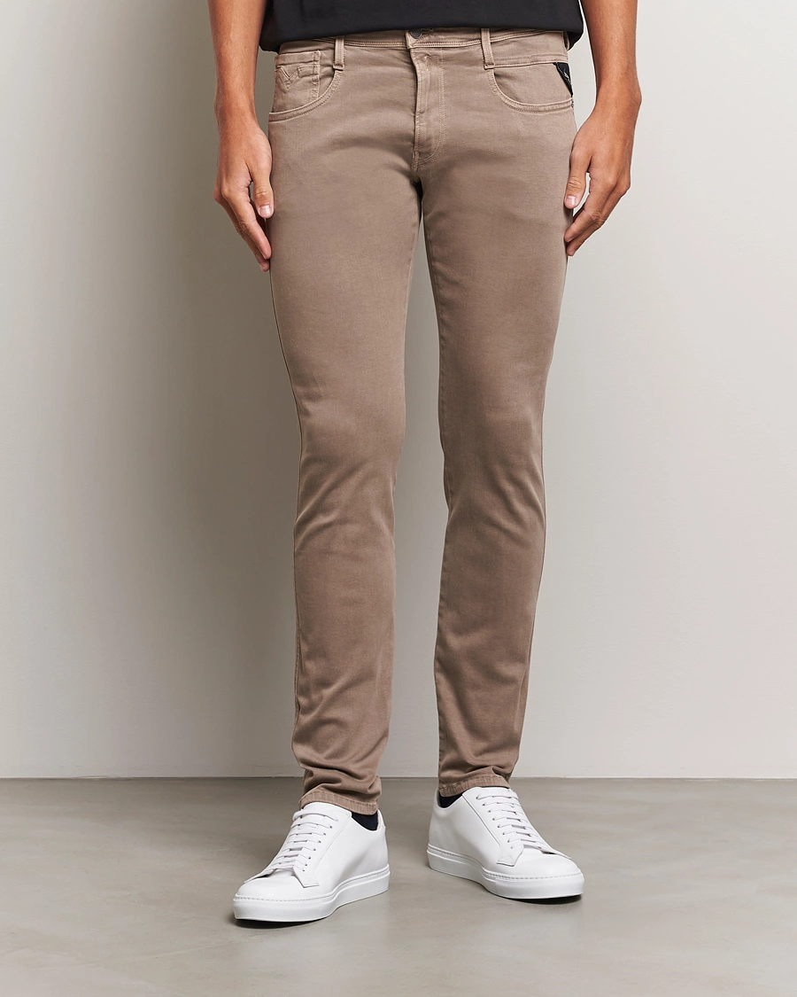 Herr | Byxor | Replay | Anbass Hyperflex X.Lite 5-Pocket Pants Sand