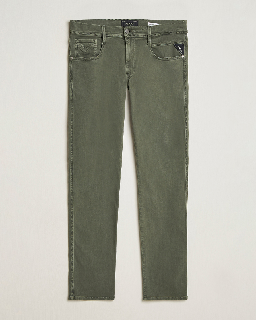 Herr | Byxor | Replay | Anbass Hyperflex X.Lite 5-Pocket Pants Dark Green