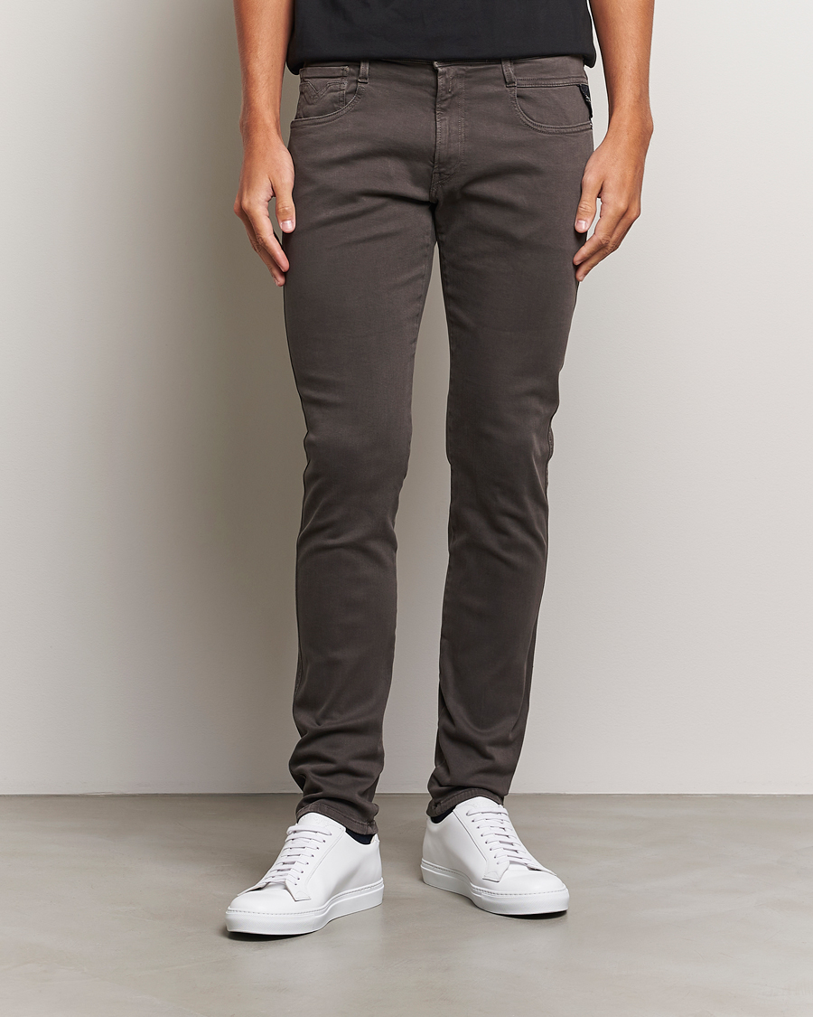 Herr | Byxor | Replay | Anbass Hyperflex X.Lite 5-Pocket Pants Wood Grey