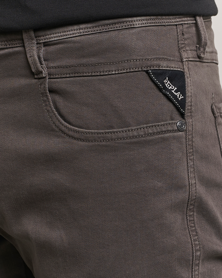 Herr | Byxor | Replay | Anbass Hyperflex X.Lite 5-Pocket Pants Wood Grey