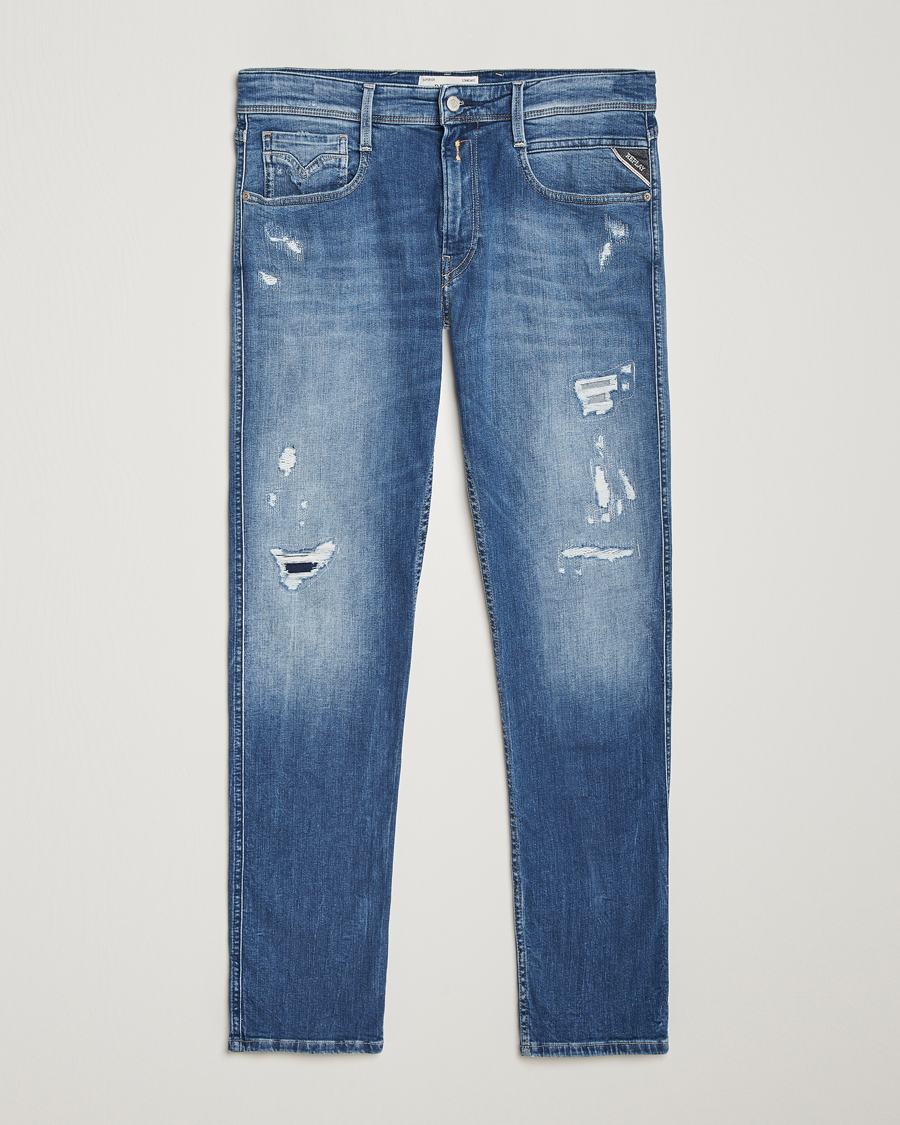 Herr | Jeans | Replay | Anbass Distressed Super Stretch Jeans Medium Blue