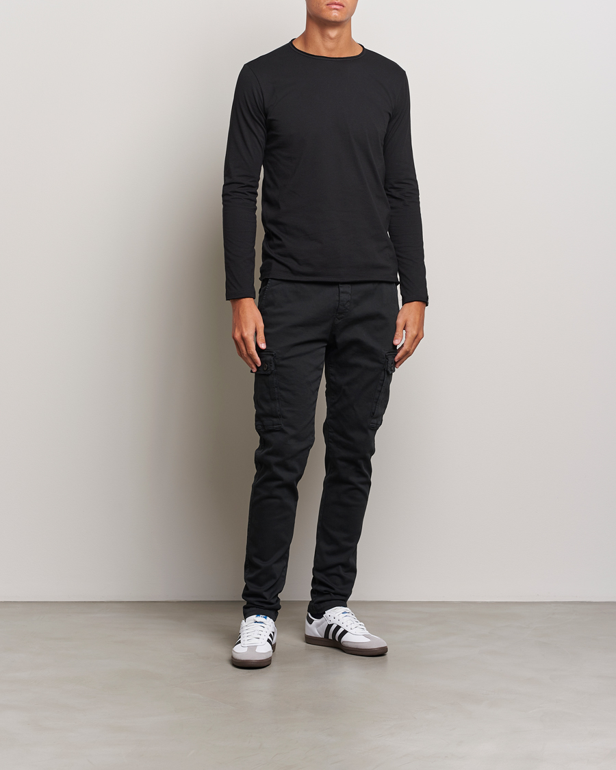 Herr | T-Shirts | Replay | Crew Neck Long Sleeve T-Shirt Black