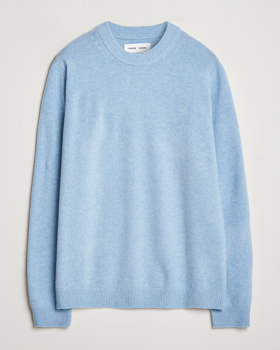 Herr | Tröjor | Samsøe Samsøe | Isak Knitted Crew Neck Subdued Blue