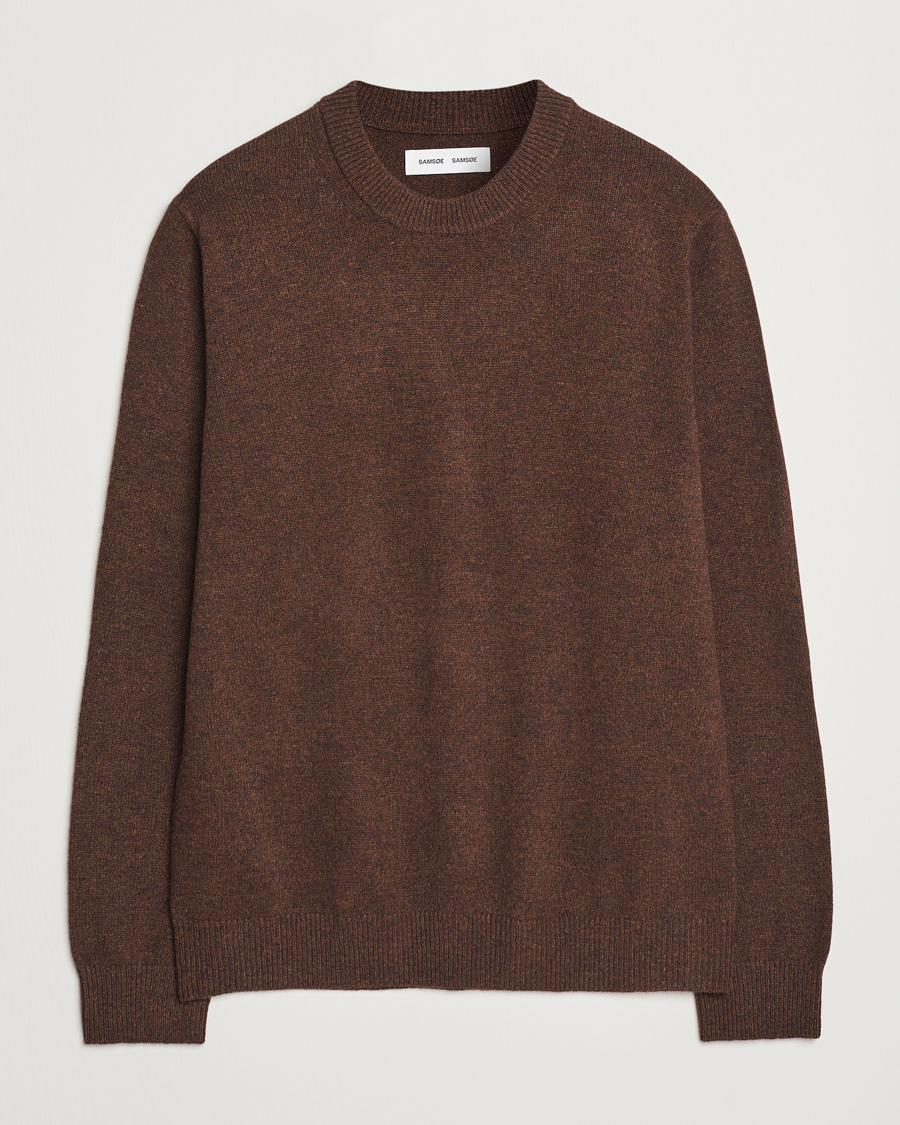 Herr | Tröjor | Samsøe Samsøe | Isak Knitted Crew Neck Chocolate Brown