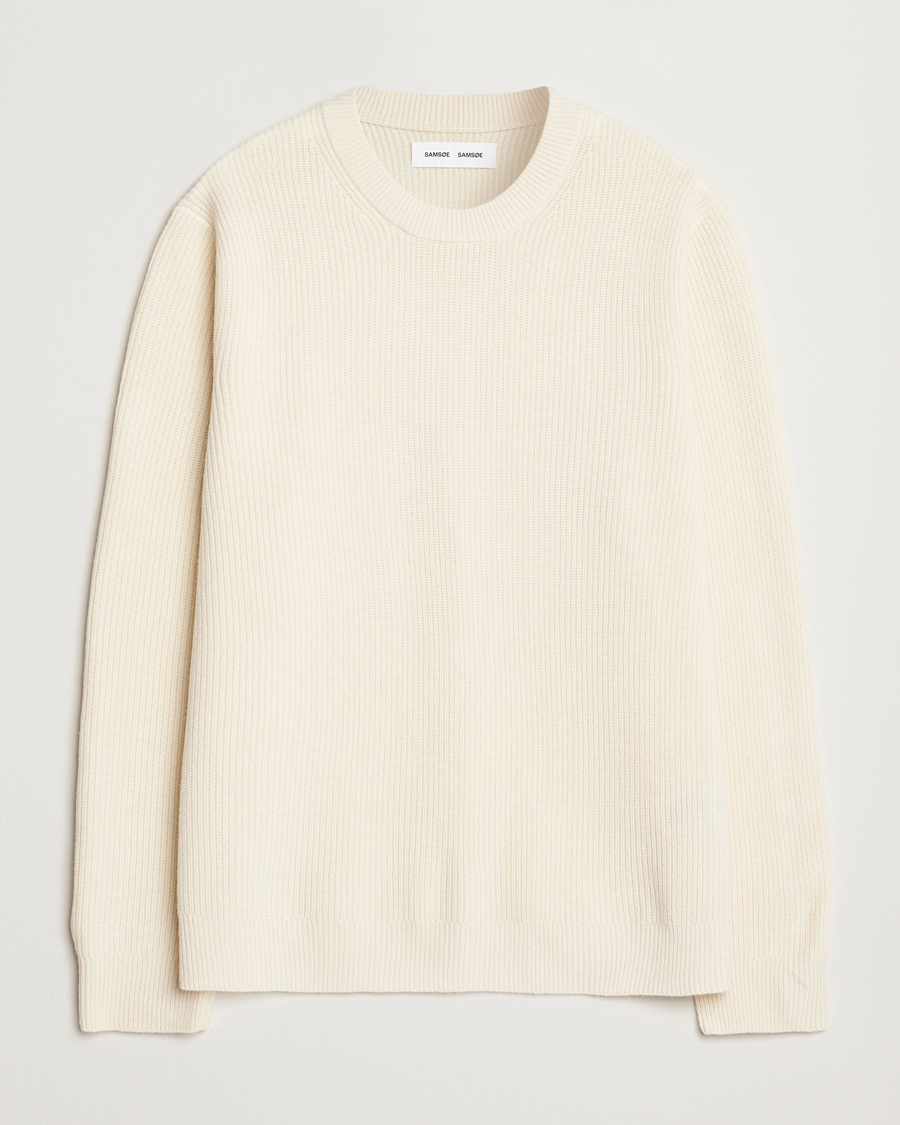 Herr | Tröjor | Samsøe Samsøe | Isaks Knitted Crew Neck Clear Cream