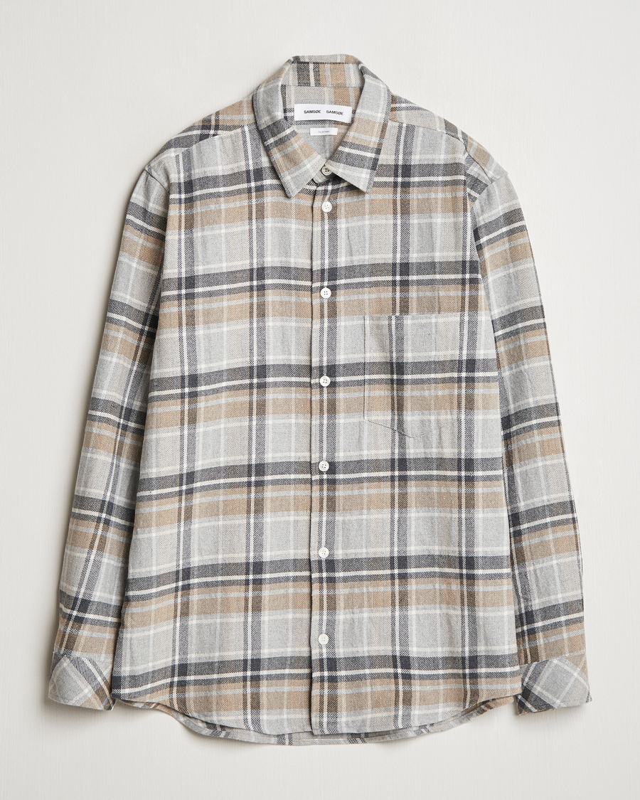 Herr | Skjortor | Samsøe Samsøe | Damon Checked Shirt Beige/Grey