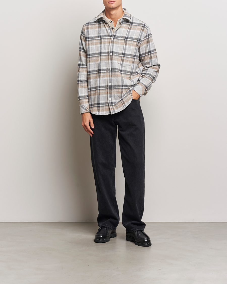 Herr | Skjortor | Samsøe Samsøe | Damon Checked Shirt Beige/Grey