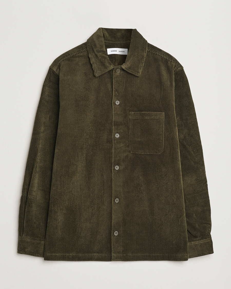 Herr | Skjortor | Samsøe Samsøe | Damon Corduroy Overshirt Forest Night