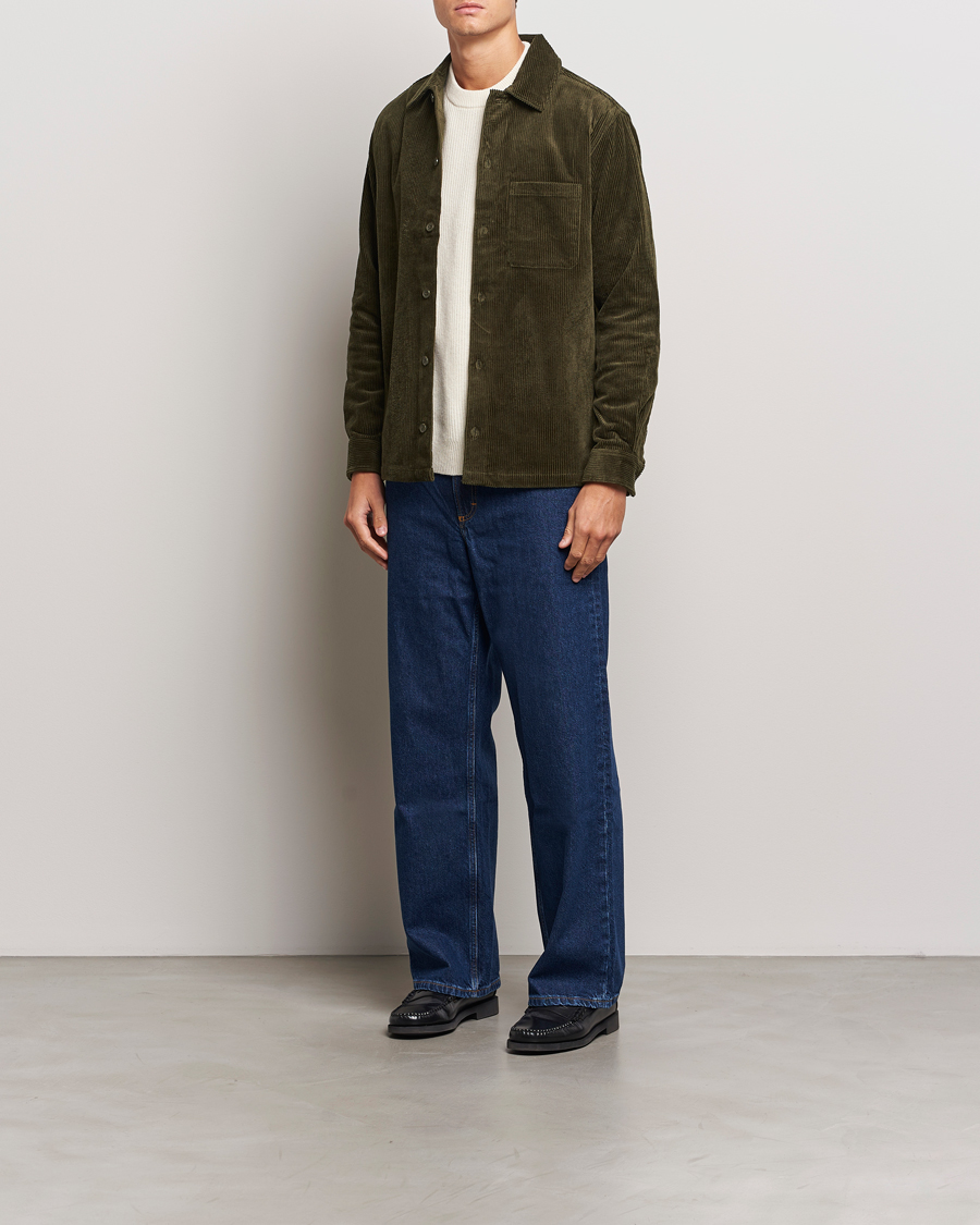 Herr | Skjortor | Samsøe Samsøe | Damon Corduroy Overshirt Forest Night
