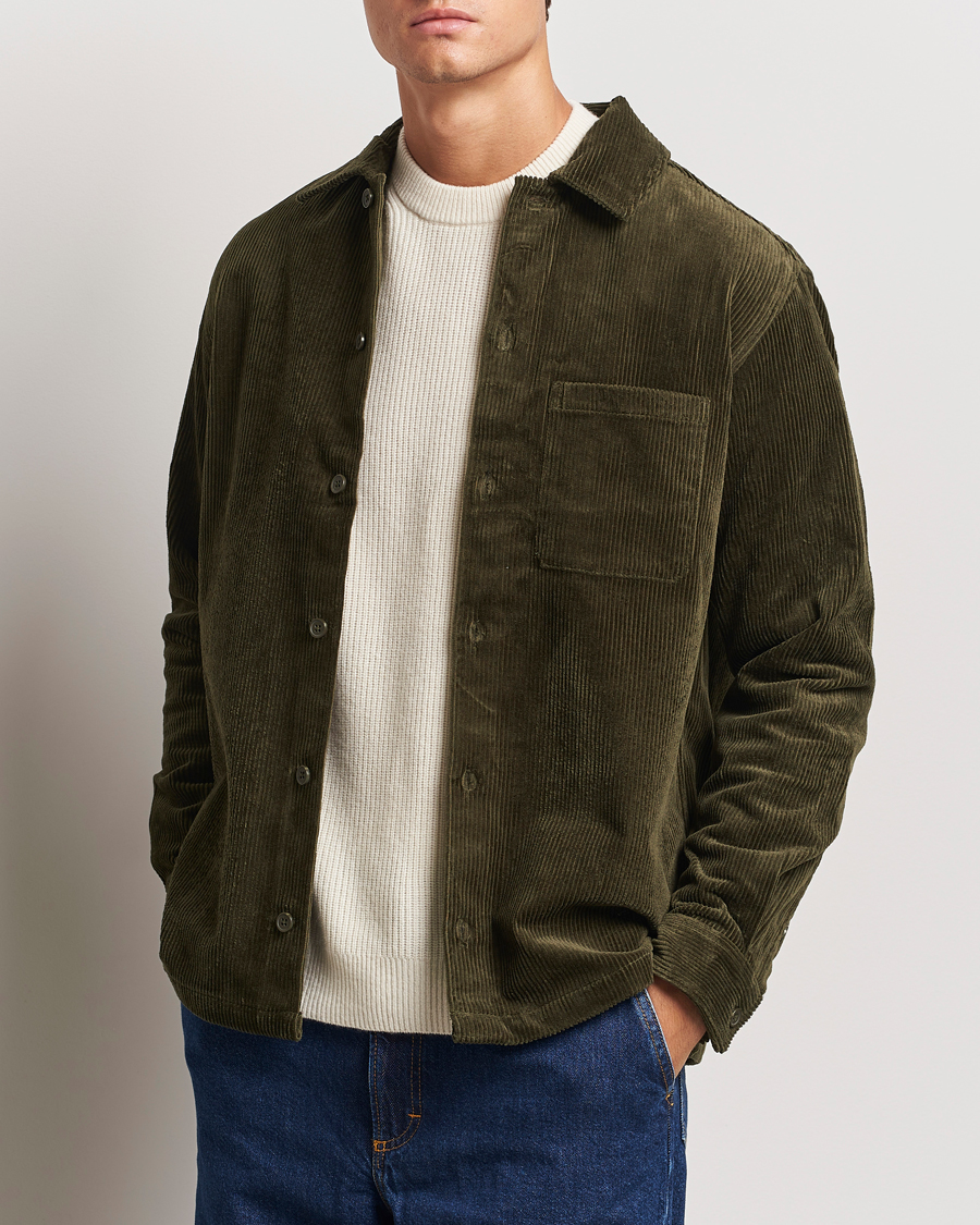 Herr | Skjortor | Samsøe Samsøe | Damon Corduroy Overshirt Forest Night