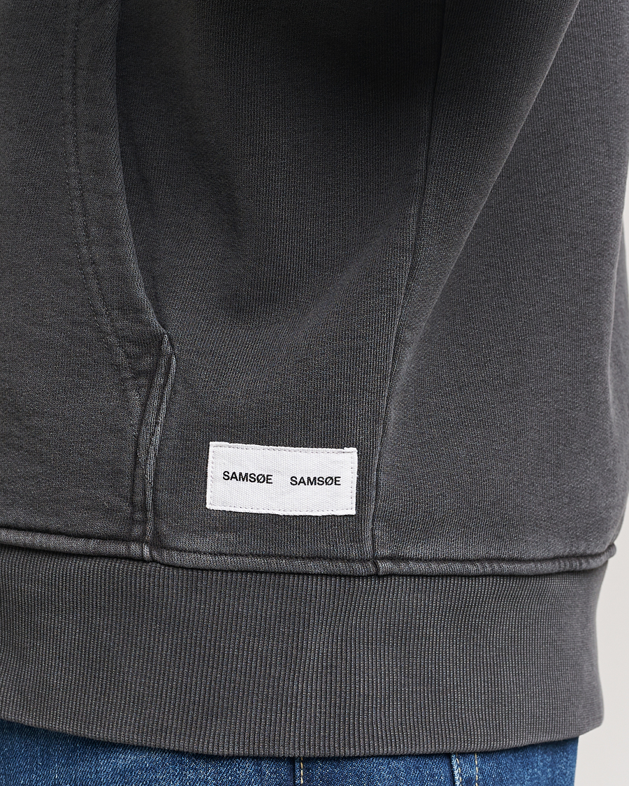 Herr | Tröjor | Samsøe Samsøe | Pigment Dyed Full Zip Hoodie Black