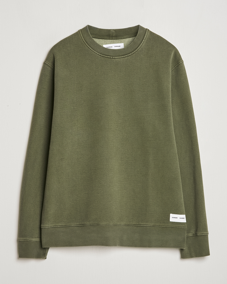 Herr | Tröjor | Samsøe Samsøe | Pigment Dyed Crew Neck Sweatshirt Forest Night