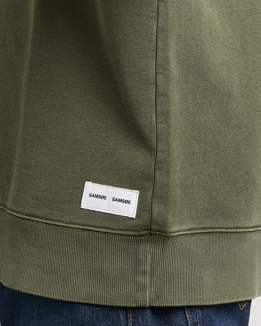 Herr | Tröjor | Samsøe Samsøe | Pigment Dyed Crew Neck Sweatshirt Forest Night