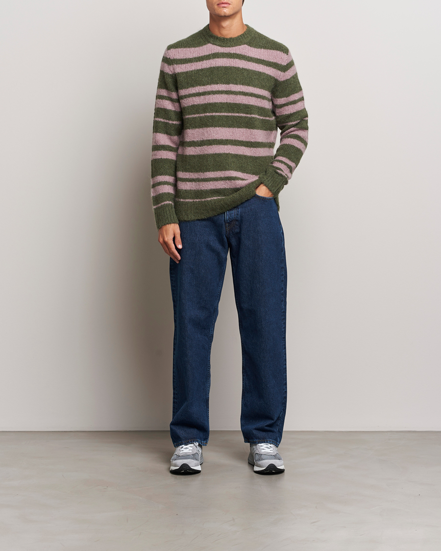 Herr | Tröjor | Samsøe Samsøe | Arin Mohair Striped Sweater Green/Pink