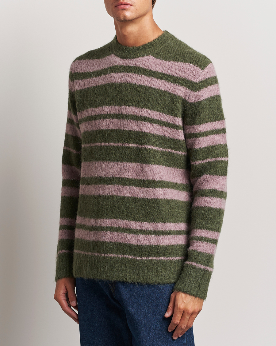 Herr | Tröjor | Samsøe Samsøe | Arin Mohair Striped Sweater Green/Pink