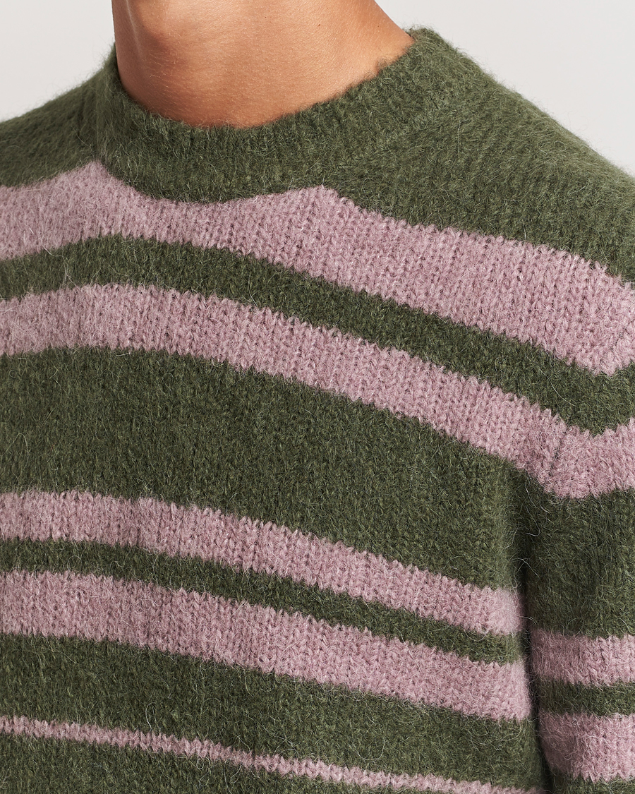 Herr | Tröjor | Samsøe Samsøe | Arin Mohair Striped Sweater Green/Pink