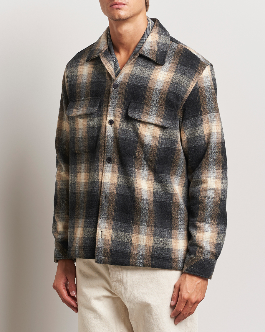 Herr | Skjortor | Samsøe Samsøe | Castor Checked Overshirt Petrified Brown