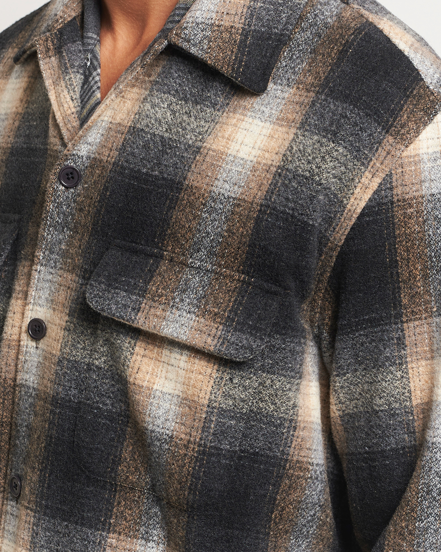 Herr | Skjortor | Samsøe Samsøe | Castor Checked Overshirt Petrified Brown