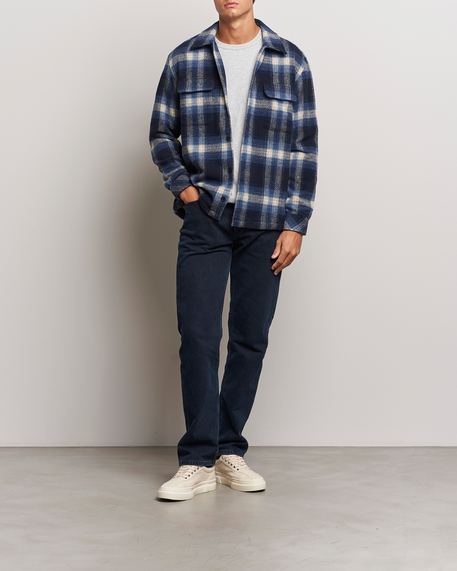 Herr | Skjortor | Samsøe Samsøe | Castor Checked Overshirt True Navy