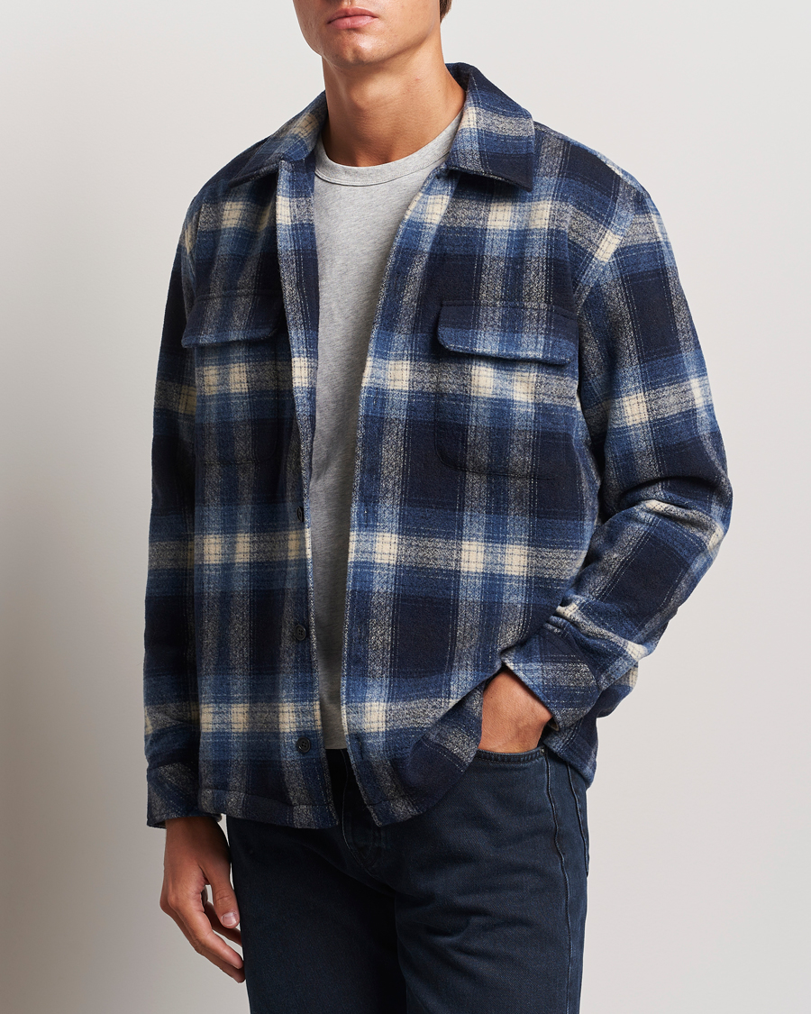 Herr | Skjortor | Samsøe Samsøe | Castor Checked Overshirt True Navy