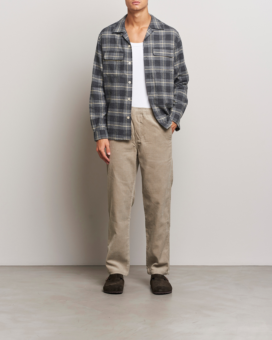 Herr | Byxor | Samsøe Samsøe | Jabari Corduroy Drawstring Trousers Abbey Stone