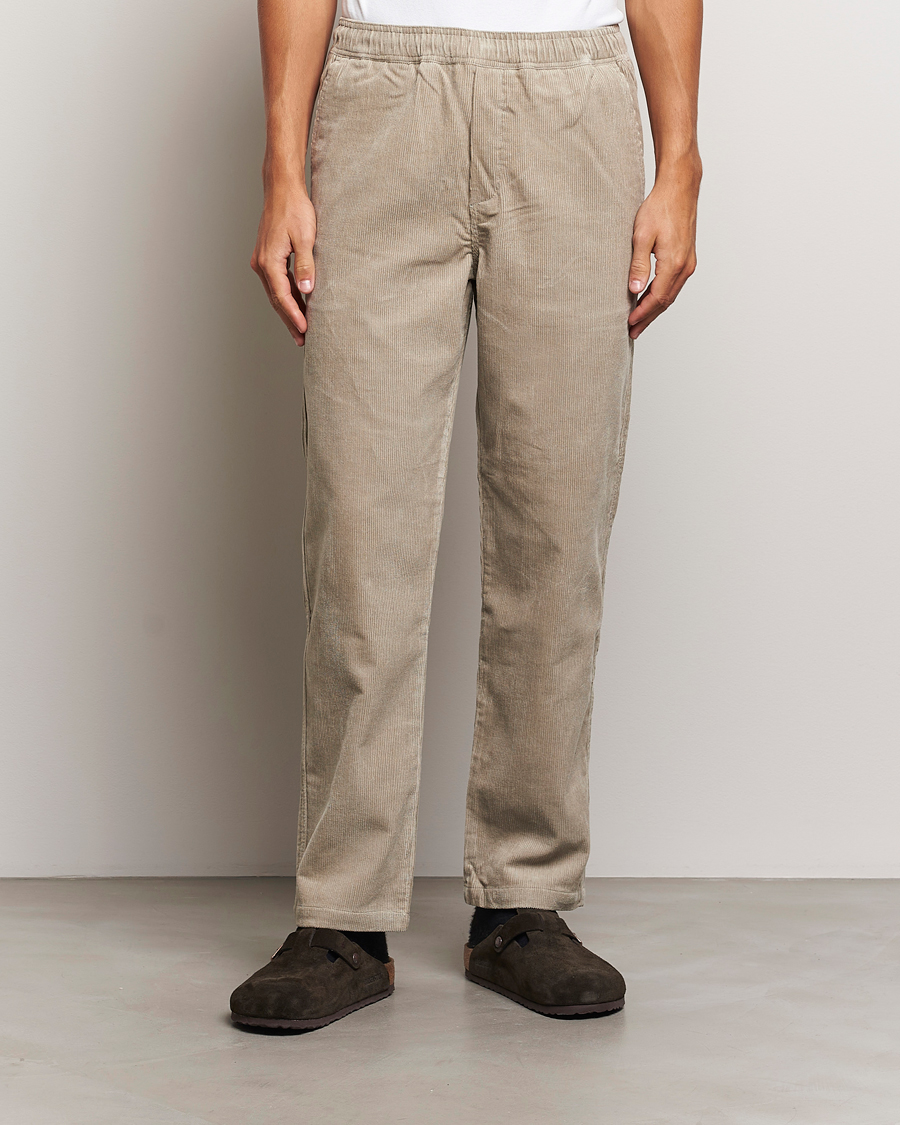 Herr | Byxor | Samsøe Samsøe | Jabari Corduroy Drawstring Trousers Abbey Stone