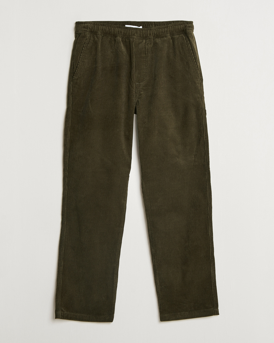 Herr | Byxor | Samsøe Samsøe | Jabari Corduroy Drawstring Trousers Forest Night