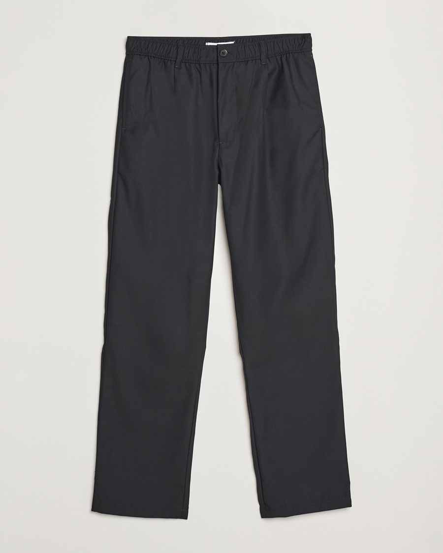 Herr | Byxor | Samsøe Samsøe | Bertil Pleated Drawstring Trousers Black
