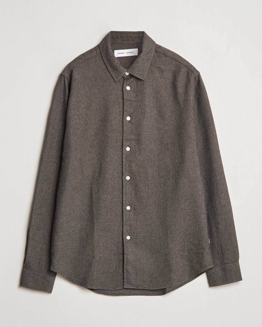Herr | Skjortor | Samsøe Samsøe | Liam Brushed Flannel Shirt Major Brown Melange