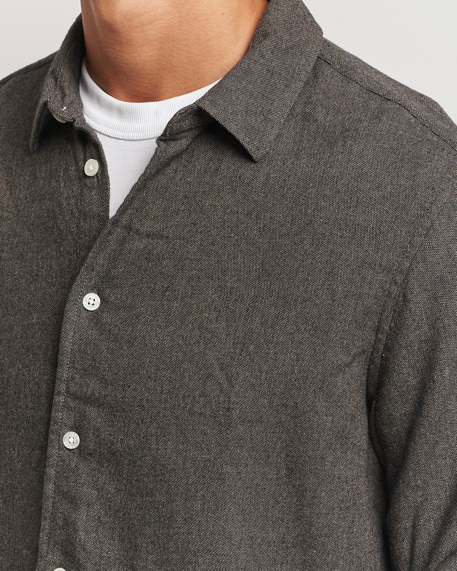 Herr | Skjortor | Samsøe Samsøe | Liam Brushed Flannel Shirt Major Brown Melange