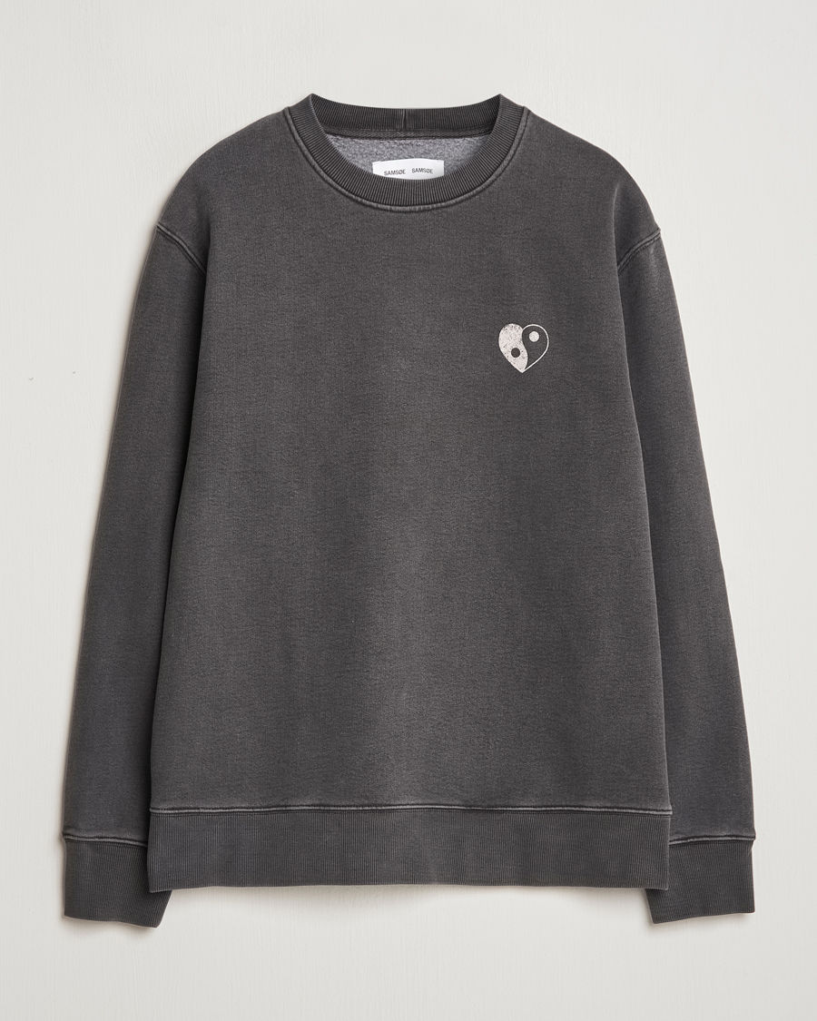Herr | Tröjor | Samsøe Samsøe | Poetry Printed Crew Neck Sweatshirt Black Balance