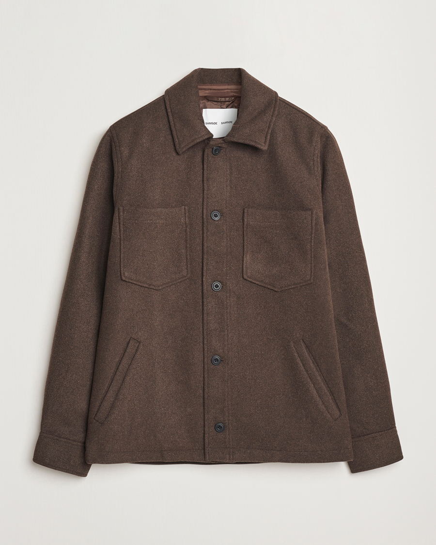 Herr | Jackor | Samsøe Samsøe | Pally Padded Shirt Jacket Chocolate Brown