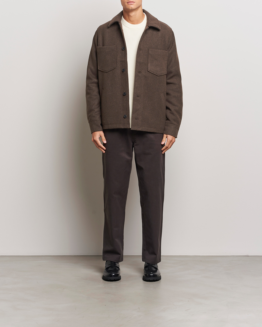 Herr | Jackor | Samsøe Samsøe | Pally Padded Shirt Jacket Chocolate Brown