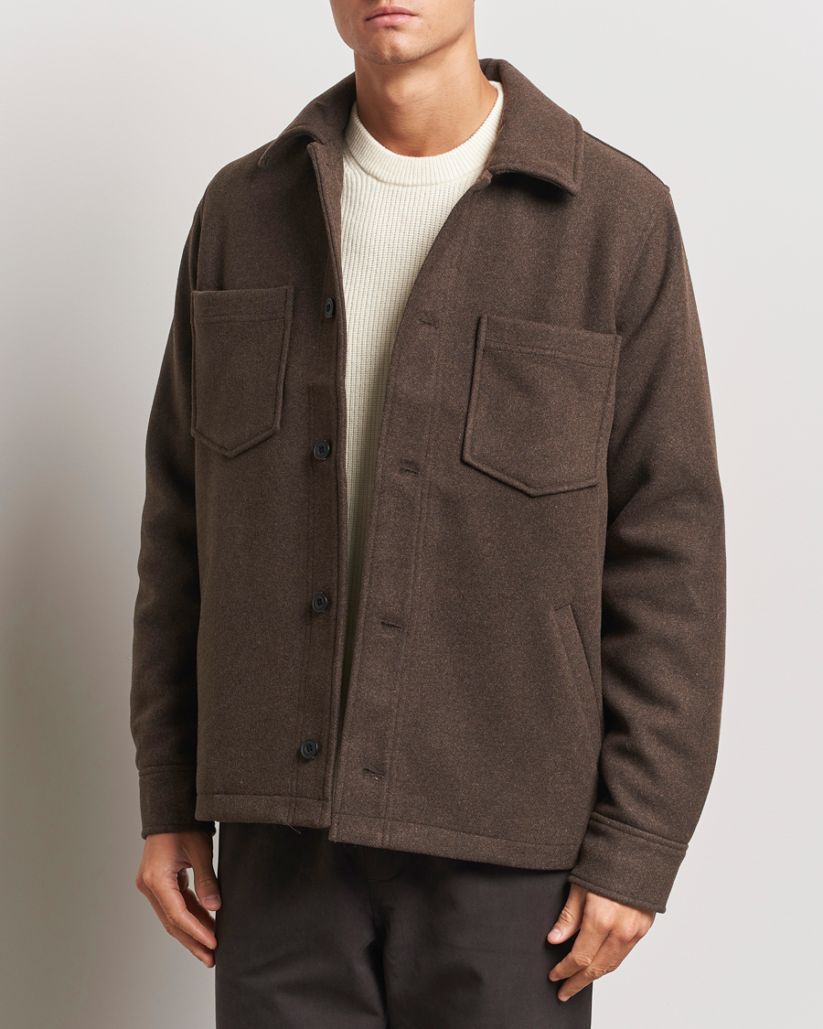 Herr | Jackor | Samsøe Samsøe | Pally Padded Shirt Jacket Chocolate Brown