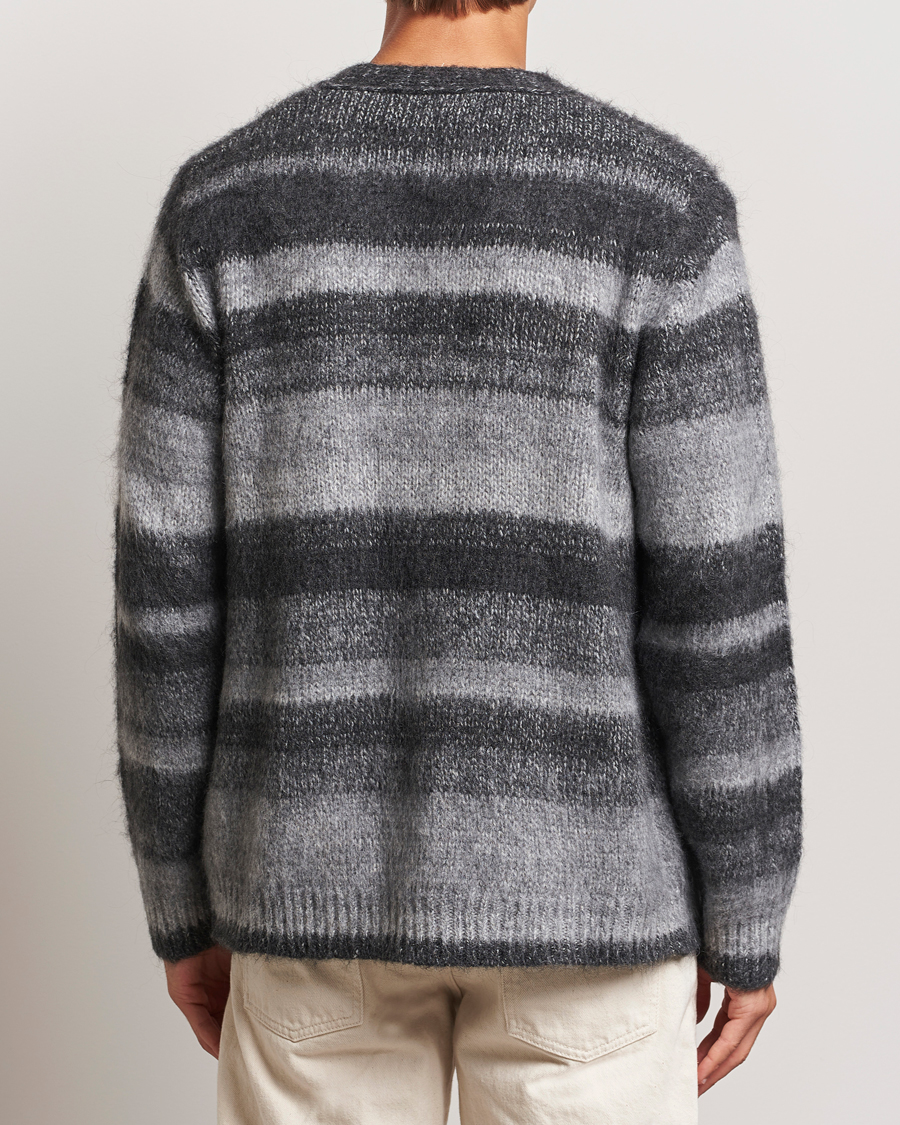 Herr | Tröjor | Samsøe Samsøe | Ari Mohair Striped Cardigan Grey