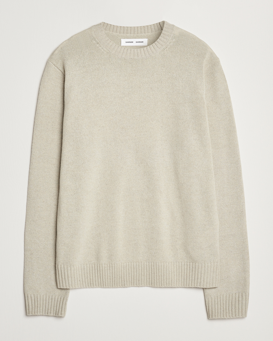 Herr | Tröjor | Samsøe Samsøe | Sylli Wool Crew Neck Abbey Stone