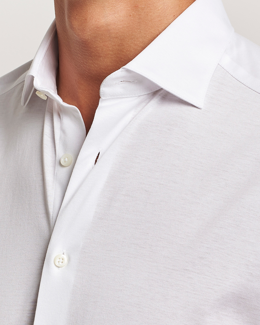Herr | Skjortor | Stenströms | Slimline Stretch Jersey Shirt White