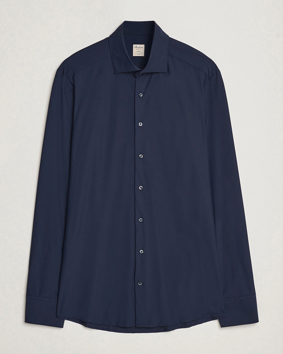 Herr | Skjortor | Stenströms | Slimline Stretch Jersey Shirt Navy