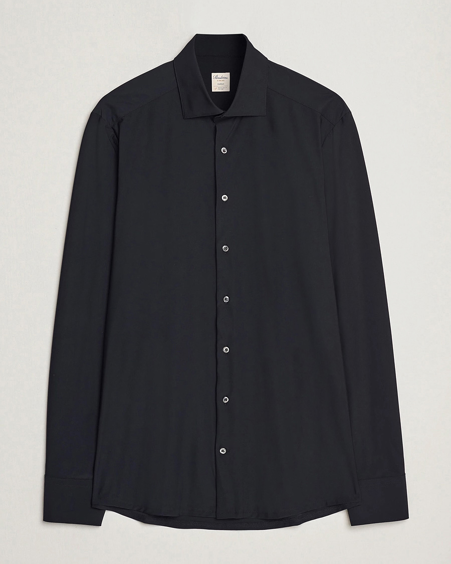 Herr | Skjortor | Stenströms | Slimline Stretch Jersey Shirt Black