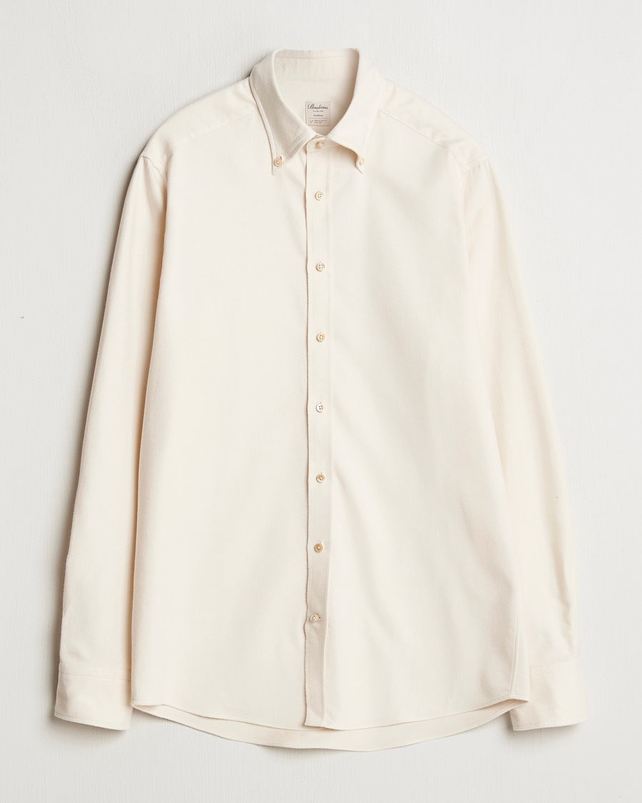Herr | Skjortor | Stenströms | Slimline Flannel Shirt Beige