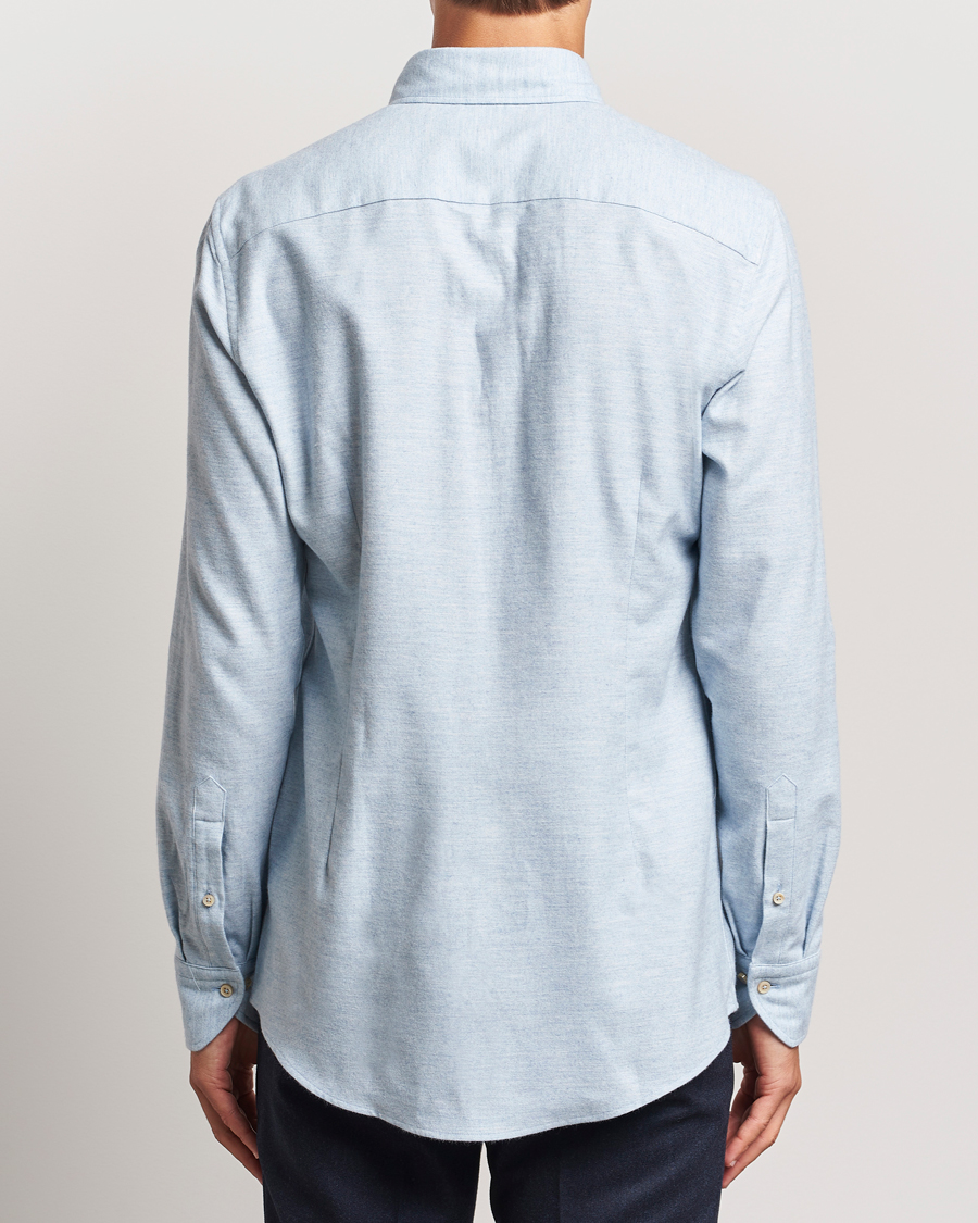 Herr | Skjortor | Stenströms | Slimline Flannel Shirt Light Blue